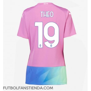 AC Milan Theo Hernandez #19 Tercera Equipación Mujer 2023-24 Manga Corta